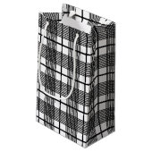 Zwarte Witte Glen Plaid Patroon Cadeautas Bewerkba (Achterkant Gekanteld)