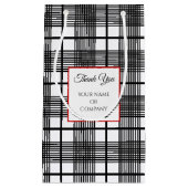 Zwarte Witte Glen Plaid Patroon Cadeautas Bewerkba (Voorkant)