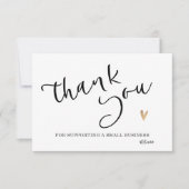 Zwarte Witte Gouden Calligraphy Bedankkaart (Voorkant)