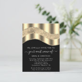 Zwarte witte gouden Grens Glitter Wave QR Code (Staand voorkant)