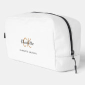 Zwarte witte goudmonogram initiaal naam toilettasje (Rechterhoek)