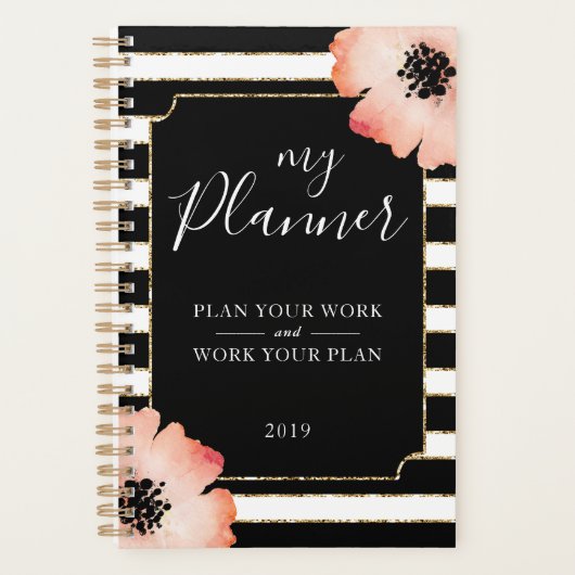 Zwarte witte goudplank met pekelventilator planner (Voorkant)