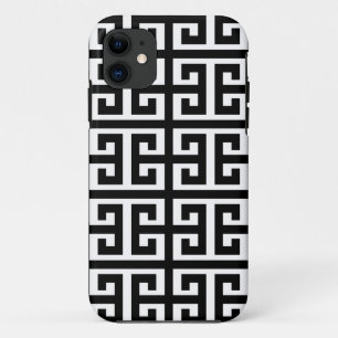 zwarte witte griekse sleutel iPhone 11 hoesje