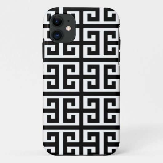 zwarte witte griekse sleutel Case-Mate iPhone case (Achterkant)