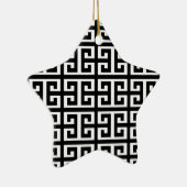 zwarte witte griekse sleutel keramisch ornament (Rechts)