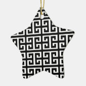 zwarte witte griekse sleutel keramisch ornament (Links)