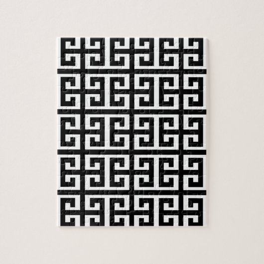 zwarte witte griekse sleutel legpuzzel (Verticaal)
