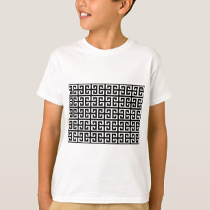 zwarte witte griekse sleutel t-shirt