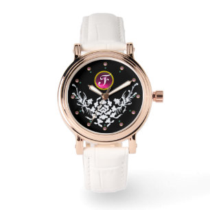 ZWARTE WITTE GRIFFINS EN STROOMMONOGRAM HORLOGE