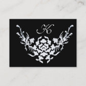 ZWARTE WITTE GRIFFINS FLORAAL FANTASY MONOGRAM VISITEKAARTJE (Achterkant)