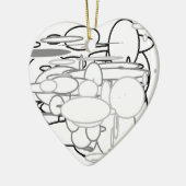 Zwarte witte grijze cirkels, digitale kunst van Ki Keramisch Ornament (Links)