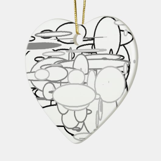 Zwarte witte grijze cirkels, digitale kunst van Ki Keramisch Ornament (Links)