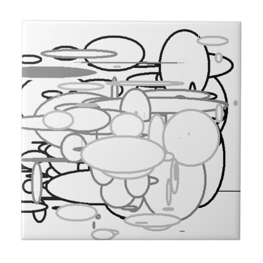 Zwarte witte grijze cirkels, digitale kunst van Ki Tegeltje (Voorkant)