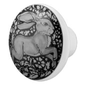 Zwarte witte grijze konijnenbak keramische knop (Rechts)