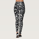 Zwarte, witte, grijze luipaardprint leggings (Achterkant)