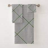 Zwarte witte groene hexagon Pattern Wath Towel Set Bad Handdoek (Insitu)