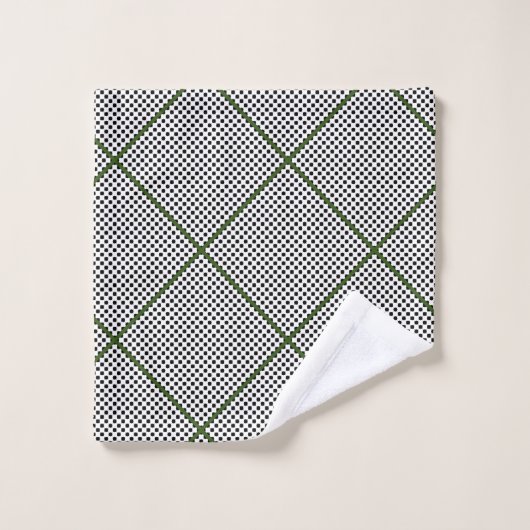 Zwarte witte groene hexagon Pattern Wath Towel Set Bad Handdoek (Wasdoekje)
