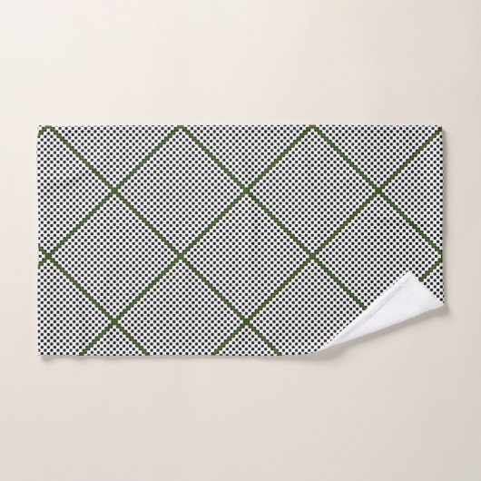 Zwarte witte groene hexagon Pattern Wath Towel Set Bad Handdoek (Handdoek)
