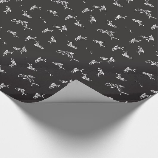 Zwarte witte haai Bone Gift Cadeaupapier (Hoek)