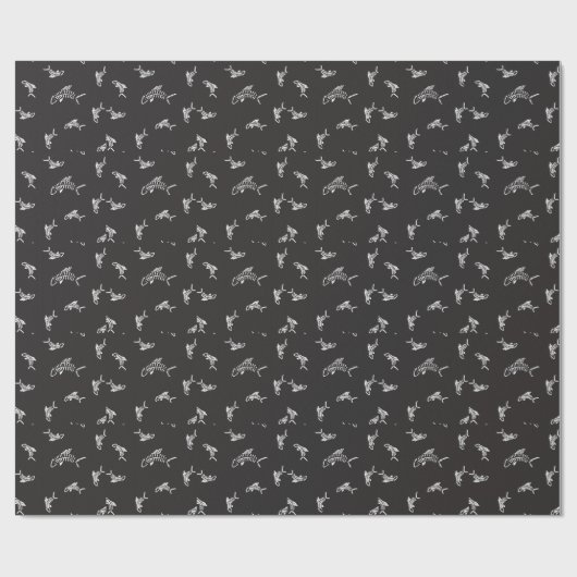 Zwarte witte haai Bone Gift Cadeaupapier (Vlak)
