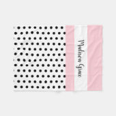 zwarte/witte haarpunten met roze/witte; gepersonal fleece deken (Voorkant (Horizontaal))
