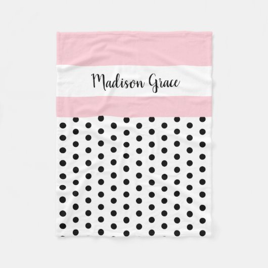 zwarte/witte haarpunten met roze/witte; gepersonal fleece deken (Voorkant)