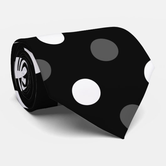 Zwarte witte haarvlekken stropdas (Opgerold)