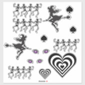 zwarte/witte halloween set sticker (Vel)