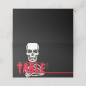 zwarte witte halve schedel plaatskaartje (Buitenkant ongevouwen)