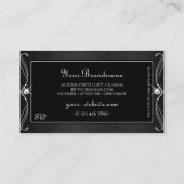 zwarte witte handbessen Initialen Visitekaartje (Achterkant)