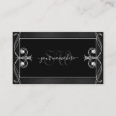 zwarte witte handbessen Initialen Visitekaartje (Voorkant)