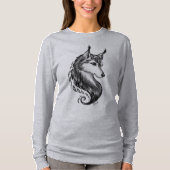 Zwarte witte handdraai met schouderklopje van scho t-shirt (Voorkant)