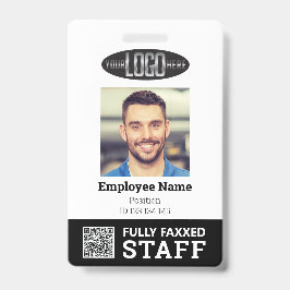 Zwarte Witte Handwerker Foto-ID en QR-code Badge
