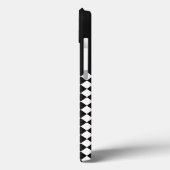 Zwarte witte Harlequin Mad Hatter Checkers Case-Mate iPhone Case (Achterkant / Links)