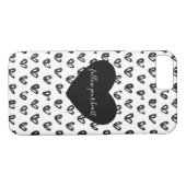 Zwarte witte harten Case-Mate iPhone case (Achterkant (Horizontaal))