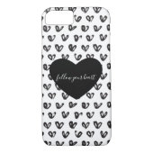 Zwarte witte harten Case-Mate iPhone case (Achterkant)