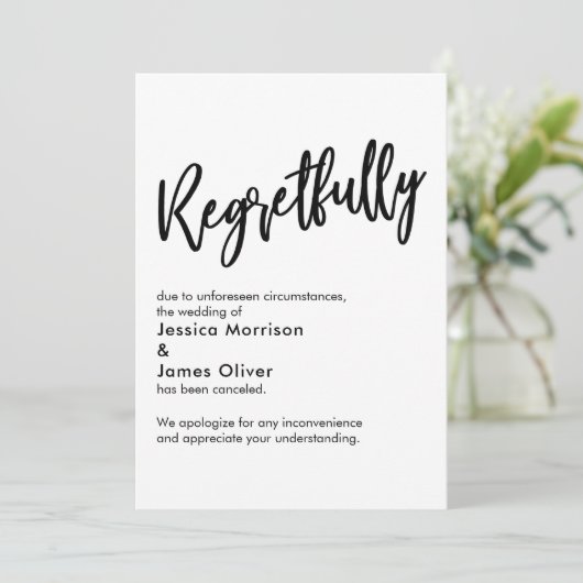 Zwarte witte, helaas ongeldig verklaarde trouwkaar kaart (Staand voorkant)