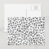 Zwarte witte hipster waterverf dierlijk afdrukken briefkaart (Voorkant / Achterkant)