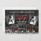 Zwarte witte Hollywood-rode loper foto uit het ver Kaart (Voorkant)