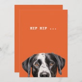 Zwarte witte hond gezicht portret kaart (Voorkant / Achterkant)