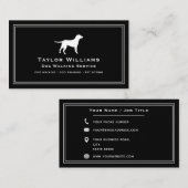 Zwarte Witte Hond Walker Puppy Trainer Huisdier Zi Visitekaartje (Voorkant / Achterkant)