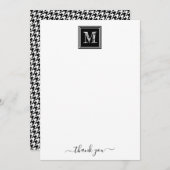 zwarte witte horsmakreel | Modern monogram Bedankkaart (Voorkant / Achterkant)