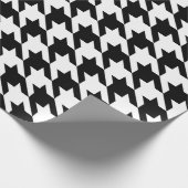 zwarte witte houndstooth cadeaupapier (Hoek)