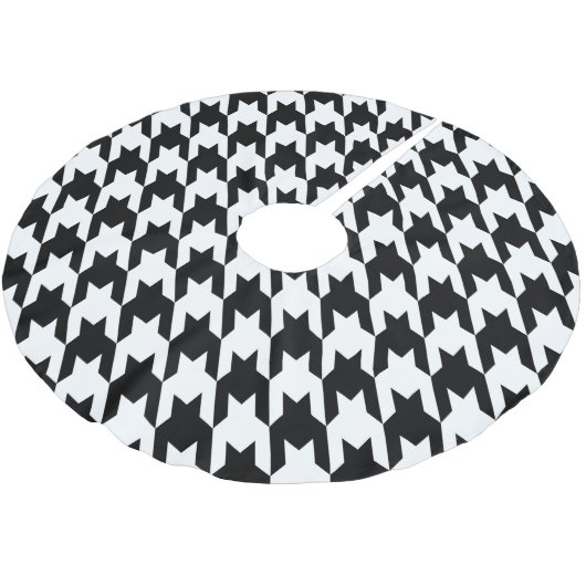 zwarte witte houndstooth kerstboom rok (Gekanteld)