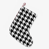zwarte witte houndstooth kleine kerstsok (Voorkant (Hangend))