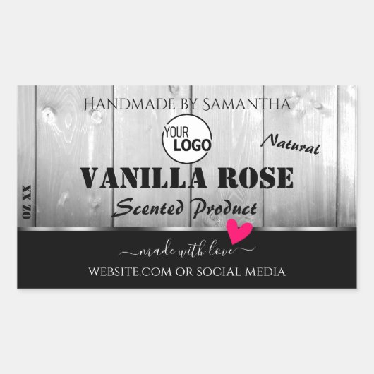 Zwarte witte-houtkorrels Etiketten van het Product (Voorkant)