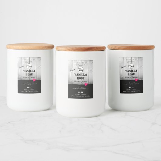 Zwarte witte-houtkorrels Etiketten van het Product (Flessen)