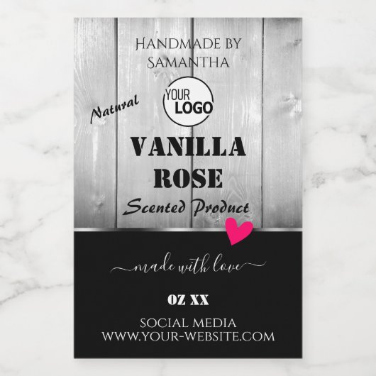 Zwarte witte-houtkorrels Etiketten van het Product (Enkel label)