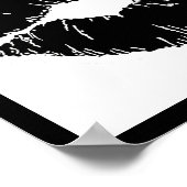 ZWARTE WITTE ICON KISS LIPS SMILE VROUWEN POSTER (Hoek)