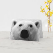 Zwarte & Witte Ijsbeer Kaart (Gele Bloem)